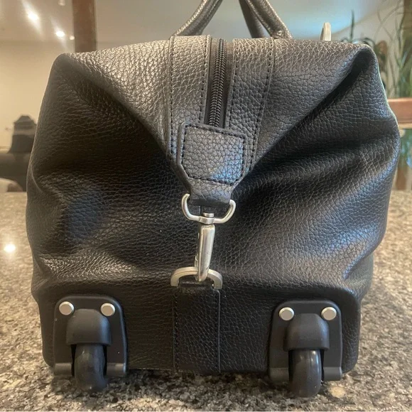 Brooks Brothers Black Leather Duffel Bag